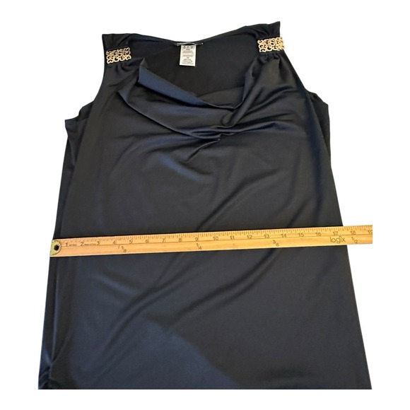 CARMEN MARC VALVO Swim Dress Women's Sz M Black Ruched Beach Resort Cruise - Picture 10 of 13